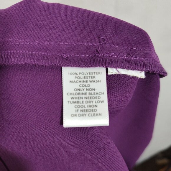 Ann Taylor LOFT Sleeveless Purple Swing Shift Dress Women Petite Size LP Keyhole - Picture 7 of 7